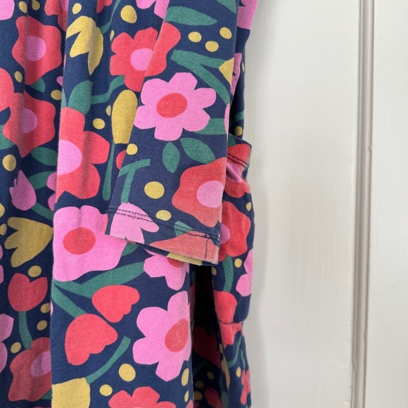 Hanna Andersson Pink and Orange 100% Cotton Long Sleeve Sundress - Picture 4 of 9